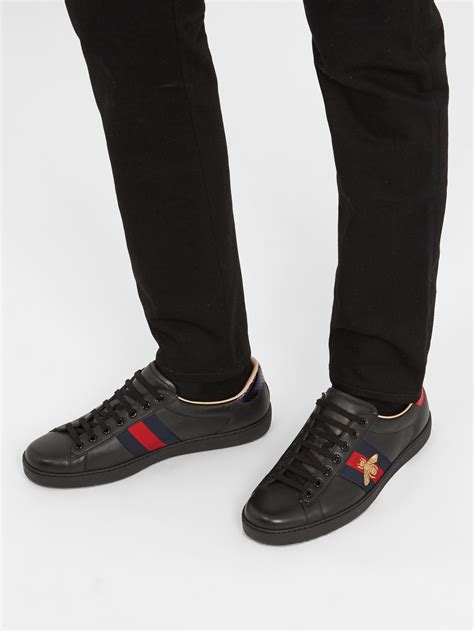 gucci ace zwart|gucci ace tennis shoes.